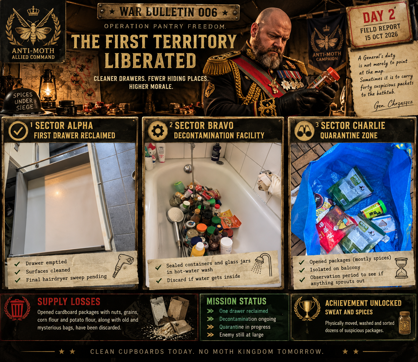Frontline field report: three pantry sectors, supply losses and General Chrząszcz leading the cleanup